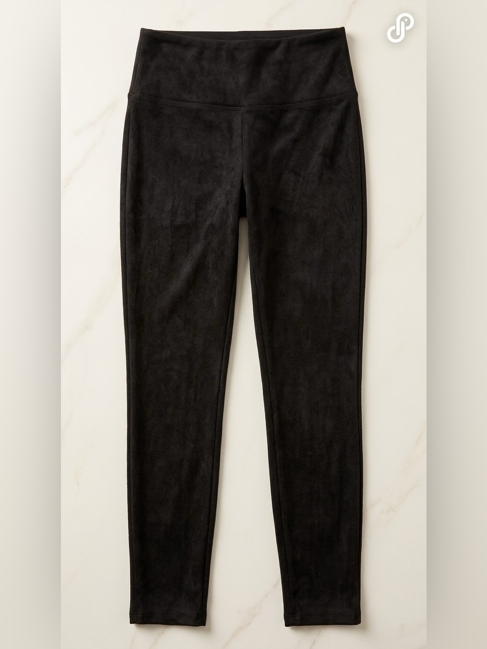 Hilary Radley Black Faux Suede Leggings Pull On Comfort Tummy Control Women’s 4
